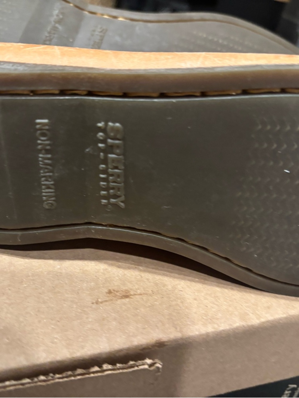 Sperry Women’s Chestnut Leather Boat Shoes with Plaid Liner - Picture 5 of 6